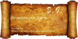 Draskovits Imre névjegykártya